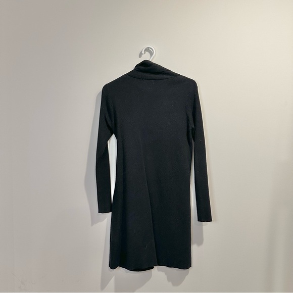 Coco y Club | womens small black long sleeve turtleneck sweater dress with tie - Picture 3 of 6